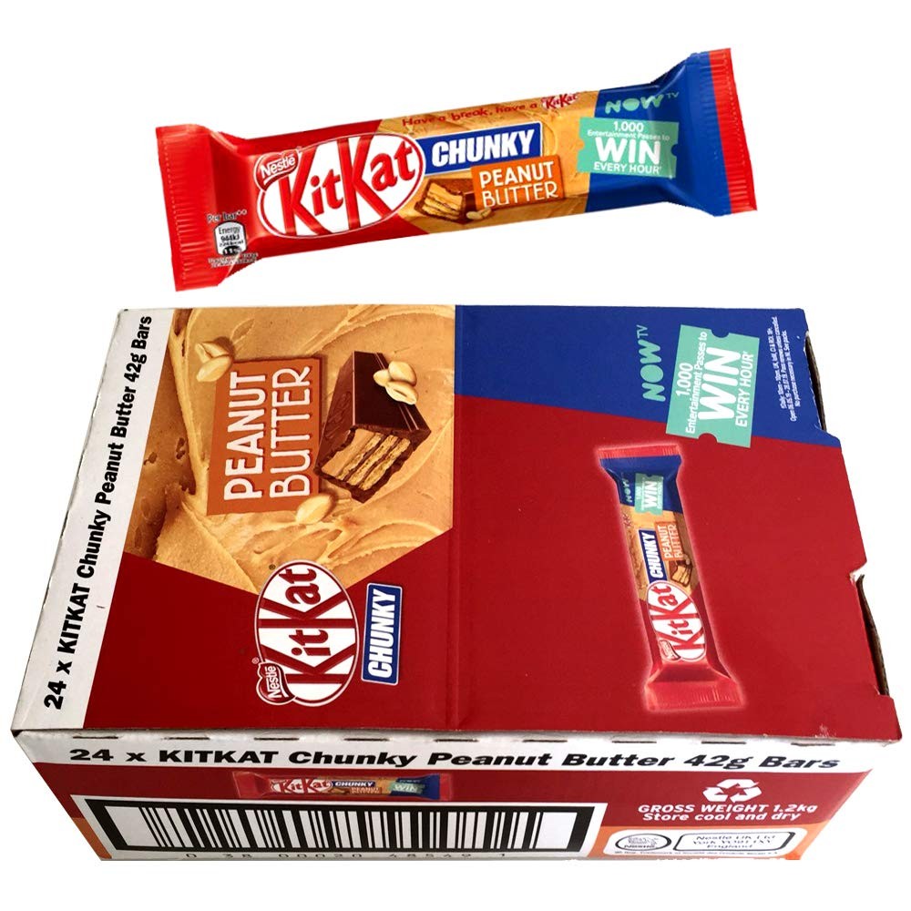 Chocolates Chunky Mantequilla de Maní Kit Kat 24 un x 42 g