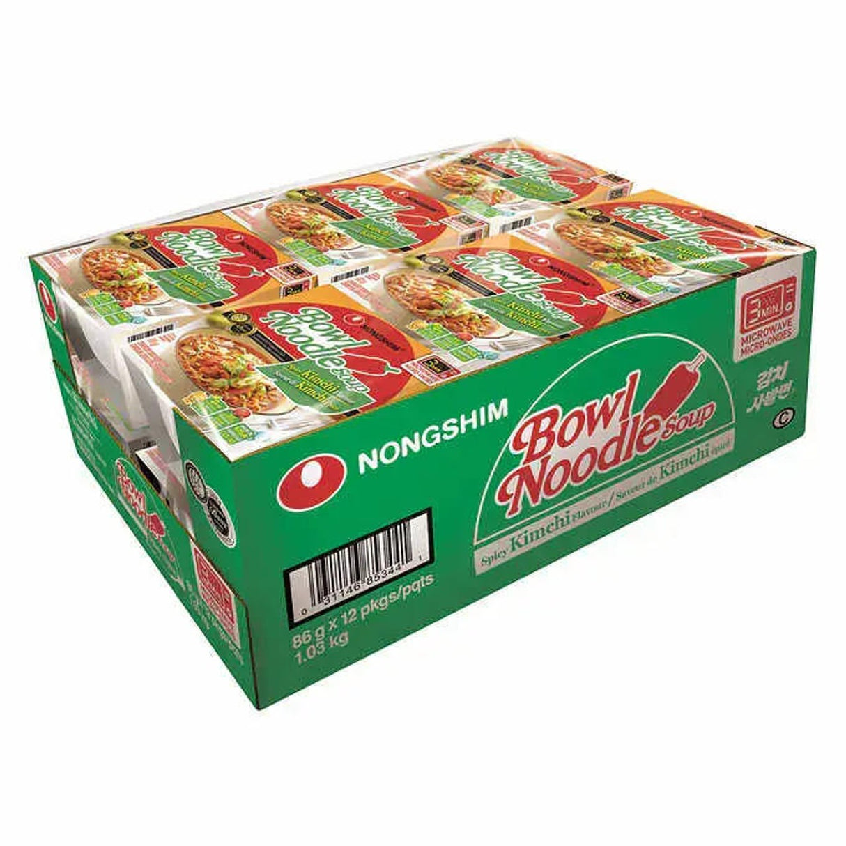 Sopa Fideos Spicy Kimchi Pocillo Nongshim 12 un x 86 g