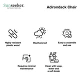 Silla Adirondack Charcoal Gray Original Sunseeker 1 un