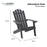 Silla Adirondack Charcoal Gray Original Sunseeker 1 un