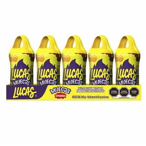 Chupete de Caramelo Enchilado Tamarindo Lucas Muecas 10 un x 24 g