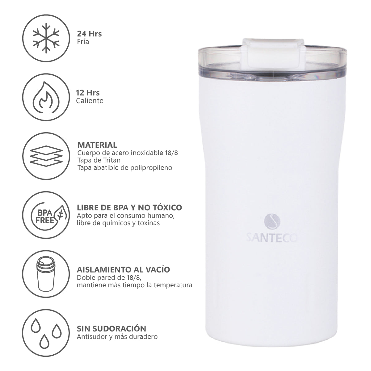 Tumbler KARIBA Milk White 350 ml Santeco 1 un