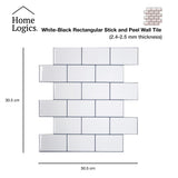 Azulejos Peel and Stick White Black Rect 2MM Home Logics 5 un