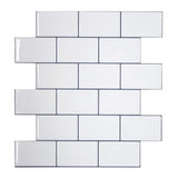 Azulejos Peel and Stick White Black Rect 2MM Home Logics 5 un