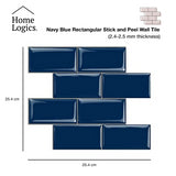 Azulejos Peel and Stick Navy Blue Rect 2MM Home Logics 5 un