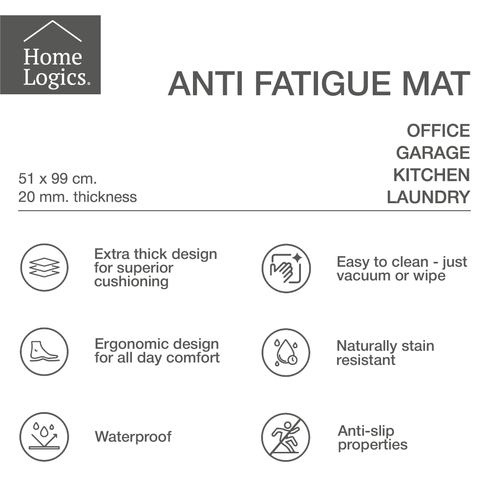 Alfombra Anti Fatiga Gray 20mm Home Logics 1 un