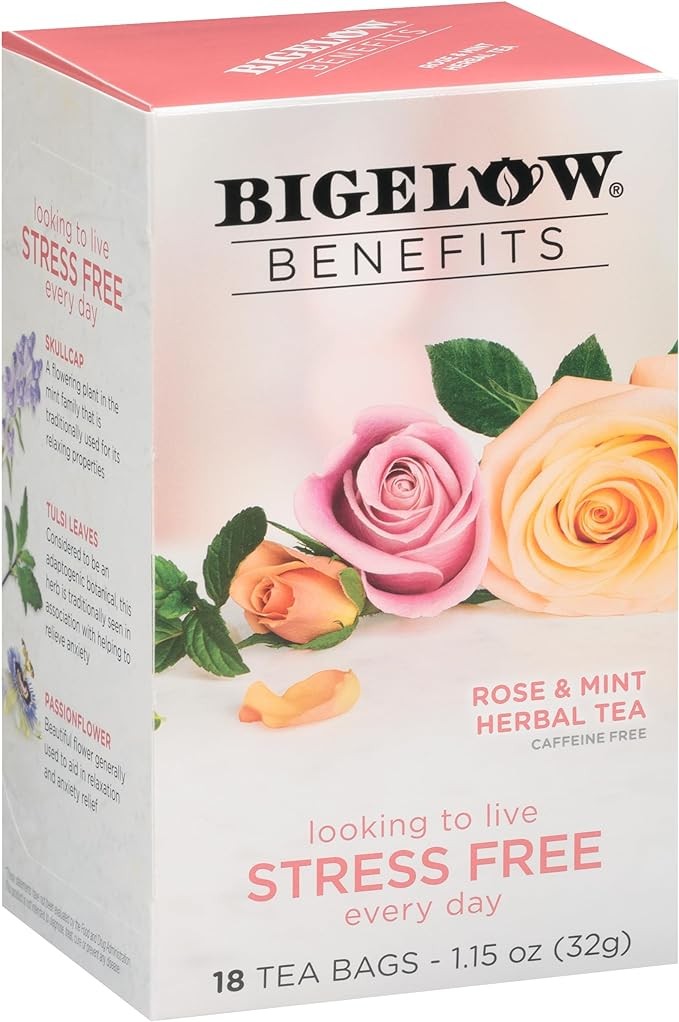 Té de Hierbas Rosa Menta Benefits Stress Free Bigelow 32 g