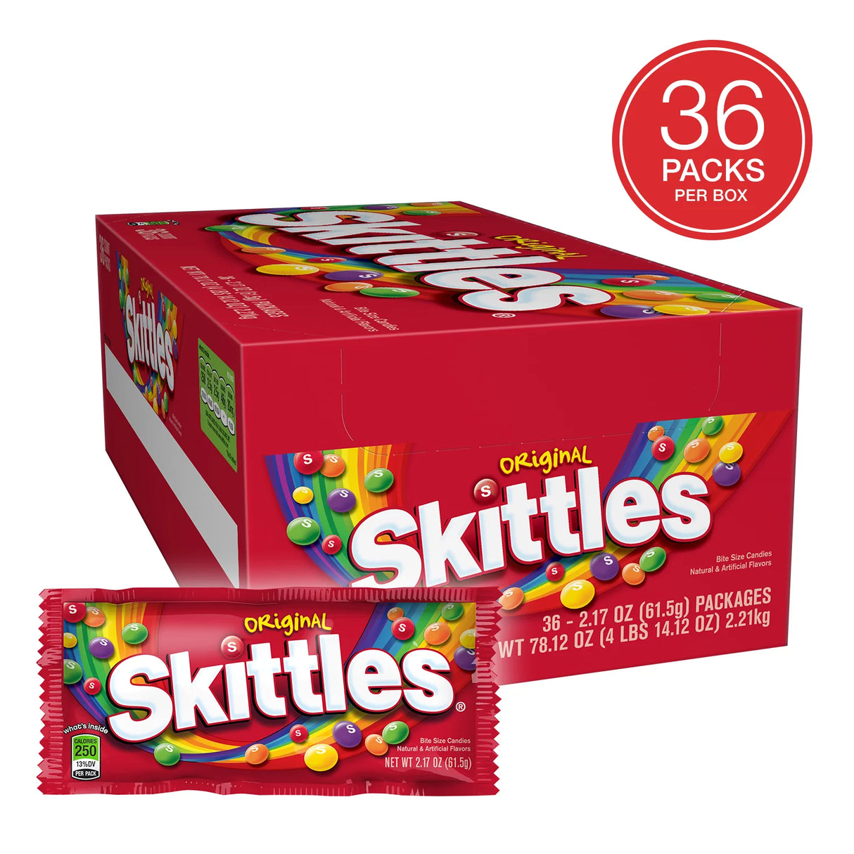 Masticables Original Skittles 36 un x 61.5 g