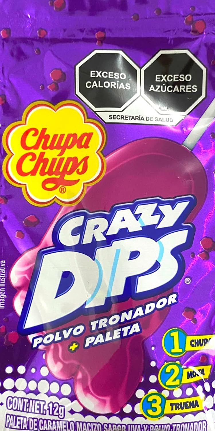 Paleta Crazy Dips Uva Chupa Chups 12 g