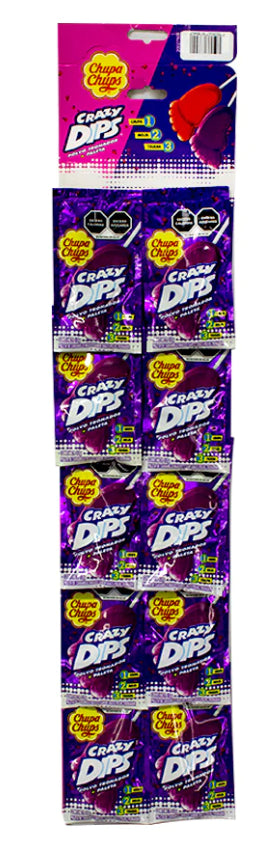 Paletas Crazy Dips Uva Chupa Chups 10 un x 12 g