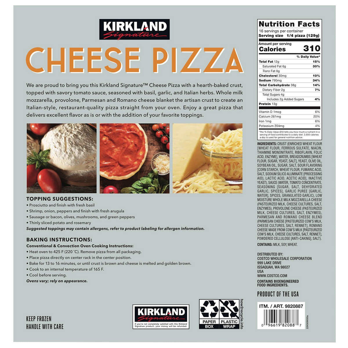 Pizza 4 Quesos Kirkland