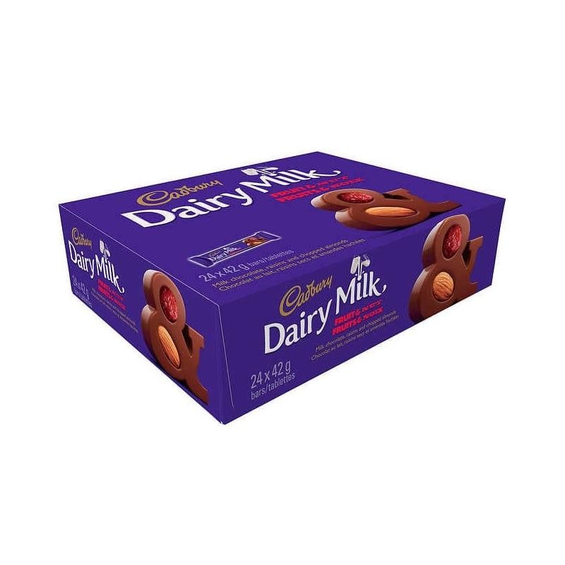 Barras Chocolate Frutas y Nueces Dairy Milk Cadbury 24 un x 42 g