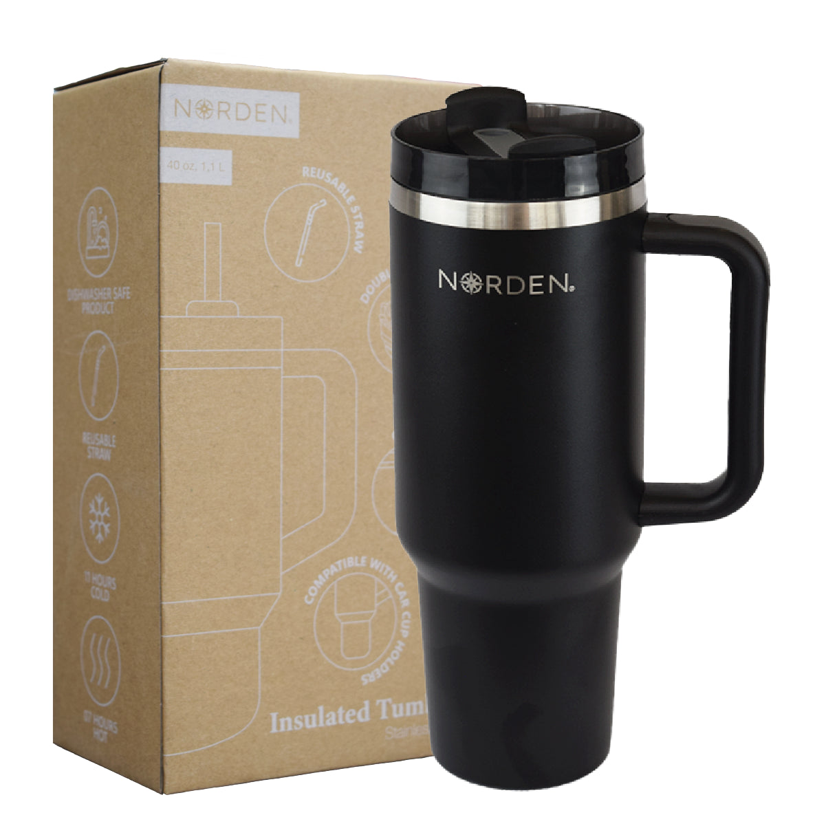 Insulated Tumbler Black 1200 ml Norden 1 un