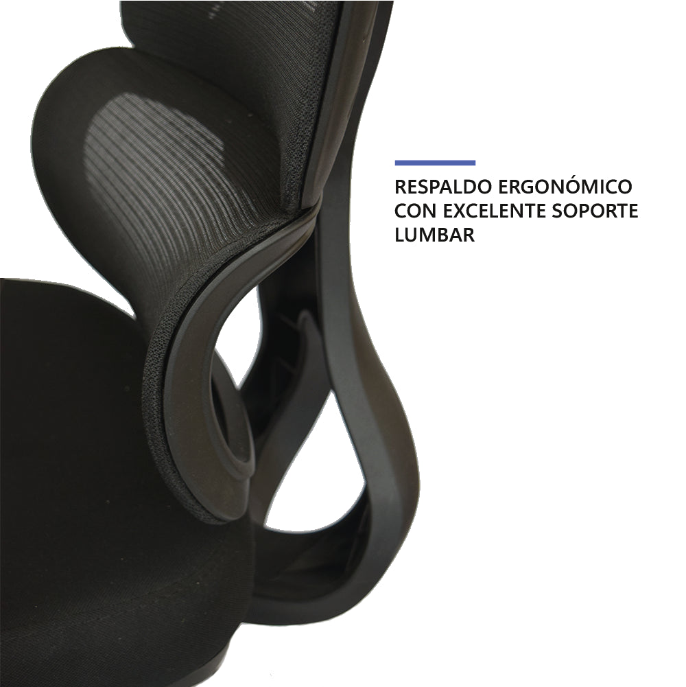 Silla Escritorio Air Series Chrome Black Home Logics 1 un