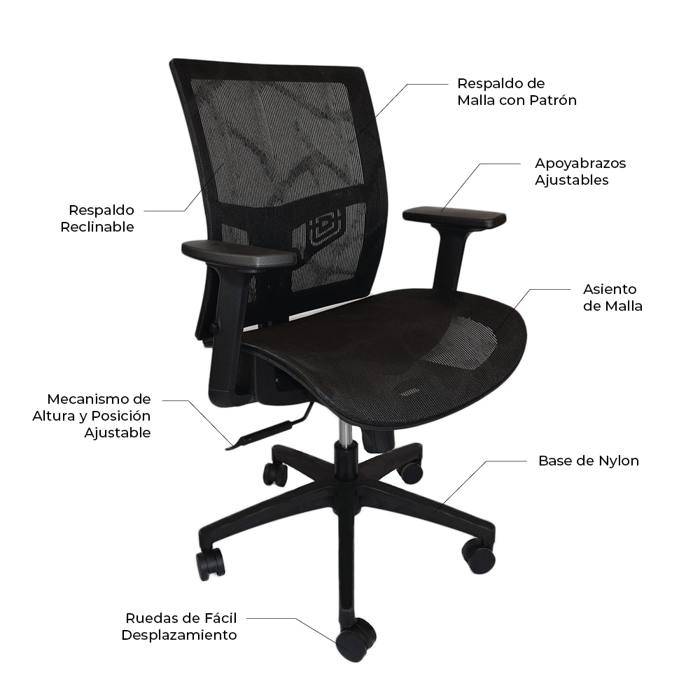 Silla Escritorio Executive Series Nylon Black Home Logics 1 un