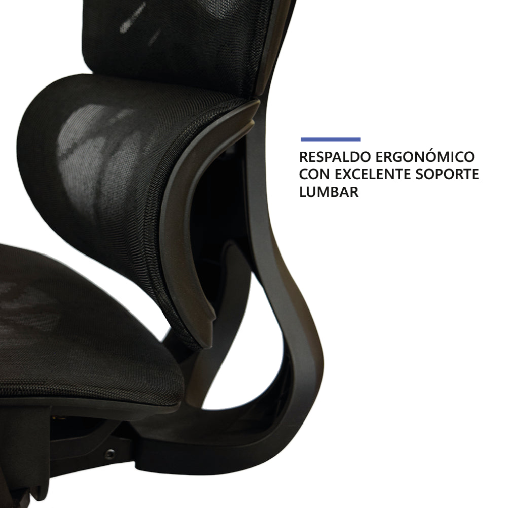 Silla Escritorio Ergonomic Series Nylon Black Home Logics 1 un