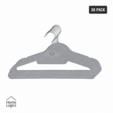 Set 30 Colgadores de Ropa Antideslizantes Gris Velvet Home Logics 30 un