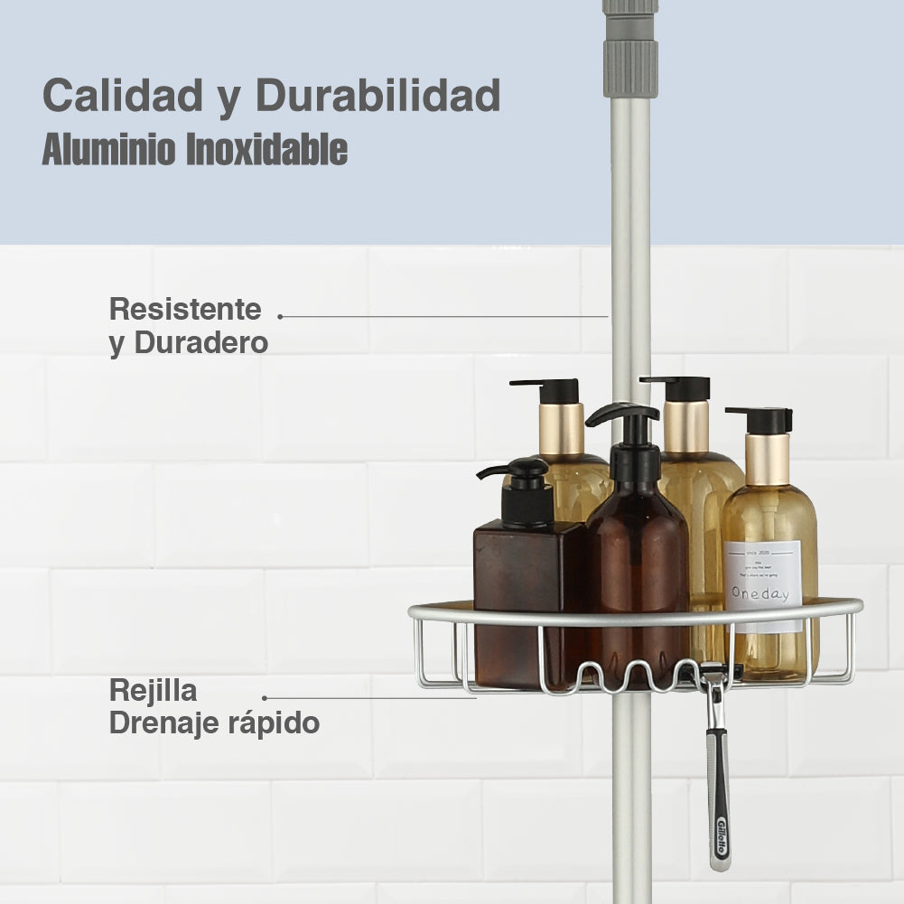 Esquinero Ducha Baño Ajustable Aluminio Home Logics 1 un