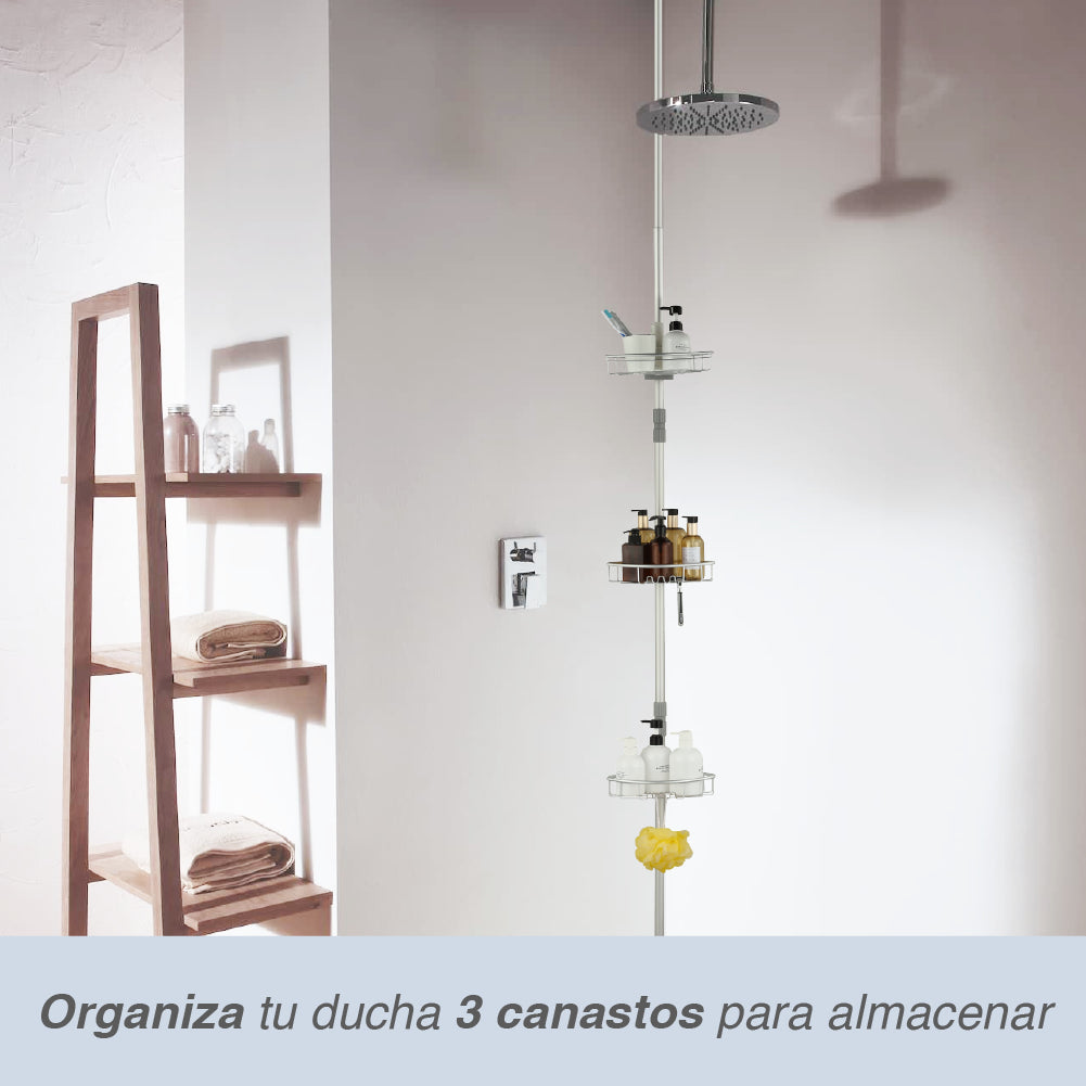 Esquinero Ducha Baño Ajustable Aluminio Home Logics 1 un