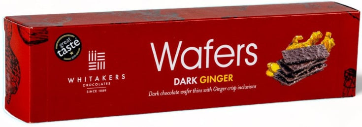 Chocolate Negro Jengibre Wafers Whitakers 175 g