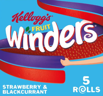 Barras de Fruta Frutilla Grosella Winders Rolls Kellogg's 5 un x 17