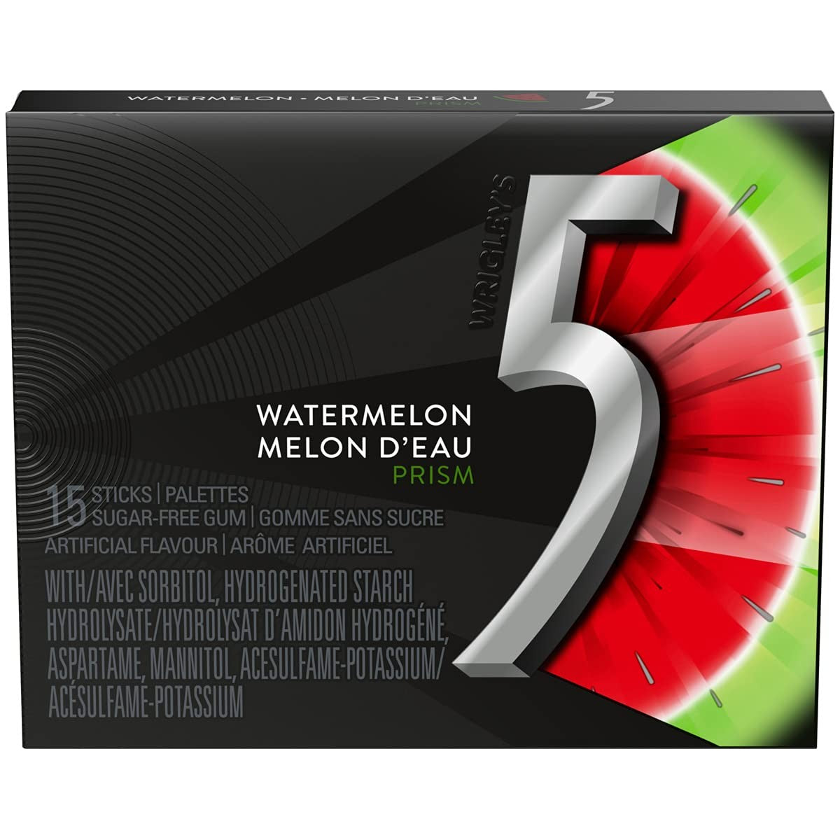 Chicles 5 Prism sin Azúcar Watermelon Wrigley's 15 un