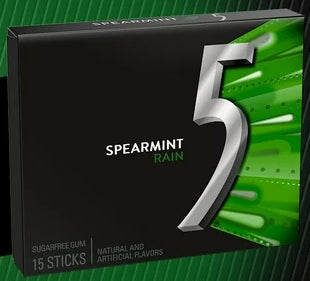 Chicles 5 Rain sin Azúcar Spearmint Wrigley's 15 un