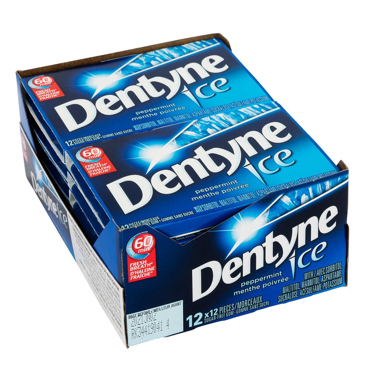 Chicles Ice sin Azúcar Peppermint Dentyne 12 pack x 12 un