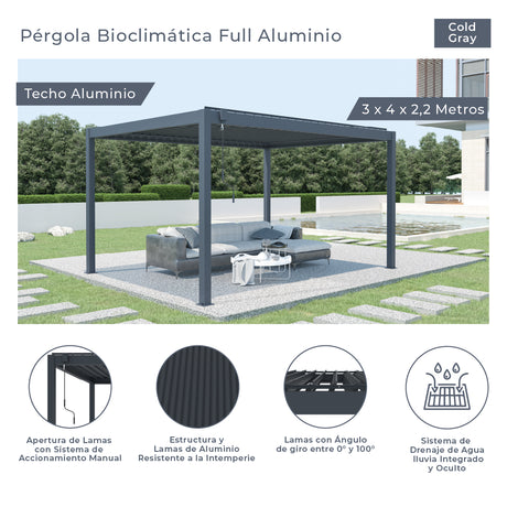 Pérgola Bioclimática Full Aluminio 3 x 4 m Sunseeker 1 un