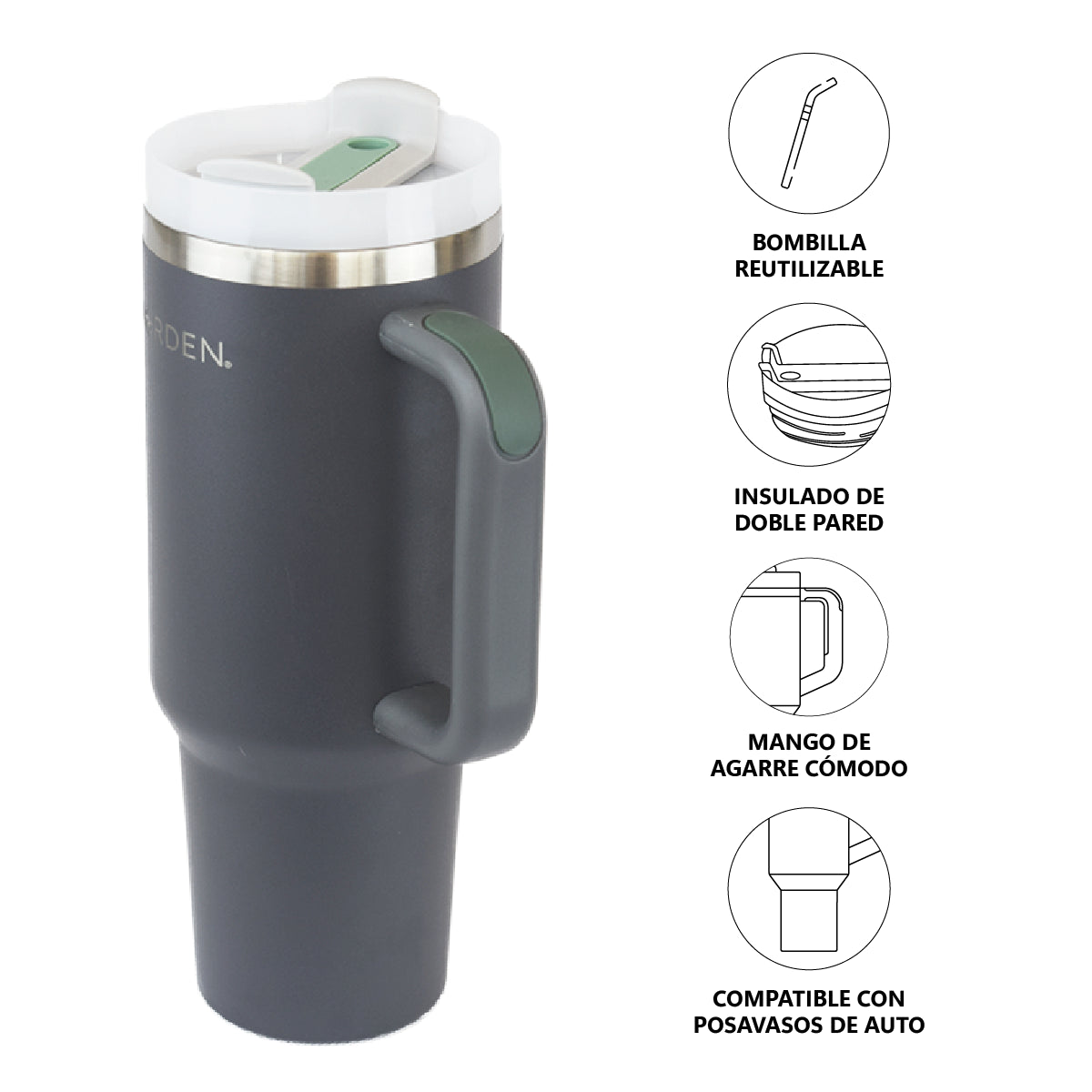 Insulated Tumbler Charcoal 1200 ml Norden 1 un