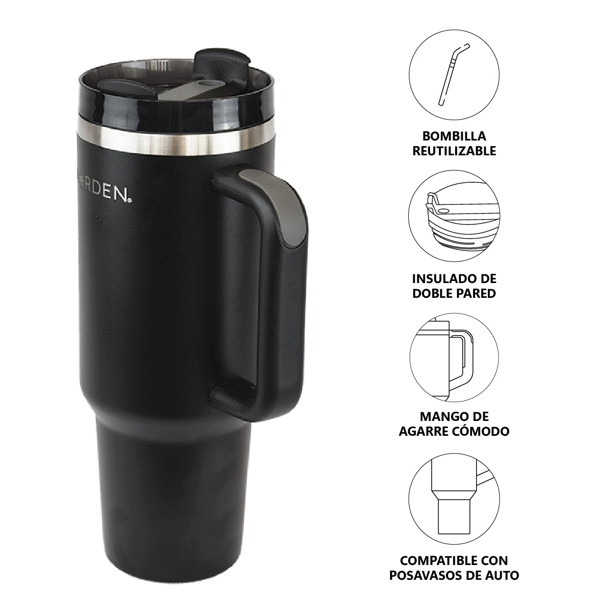 Insulated Tumbler Black 1200 ml Norden 1 un