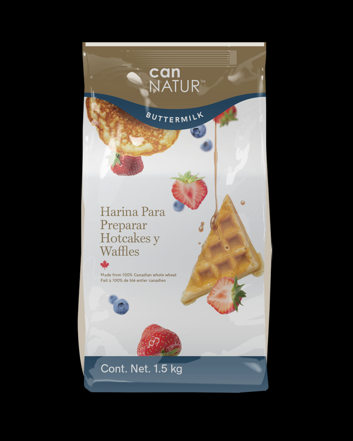 Mezcla Pancake y Waffle Harina Integral Buttermilk can-NATUR 600 g