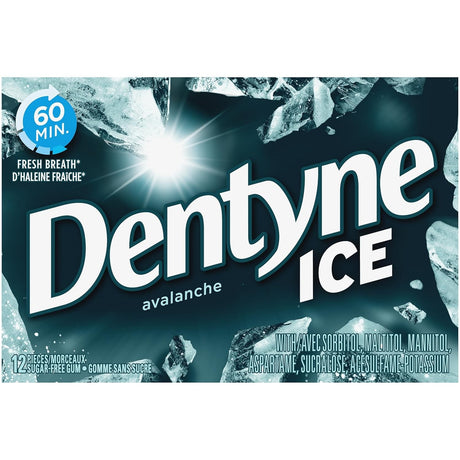 Chicles Ice sin Azúcar Avalanche Dentyne 12 pack x 12 un