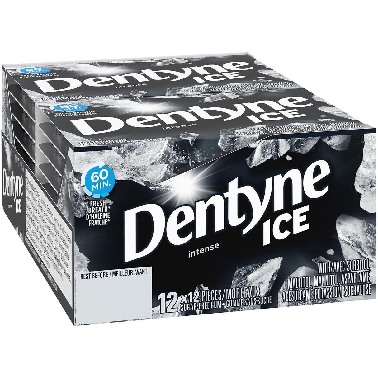 Chicles Ice sin Azúcar Intense Dentyne 12 pack x 12 un