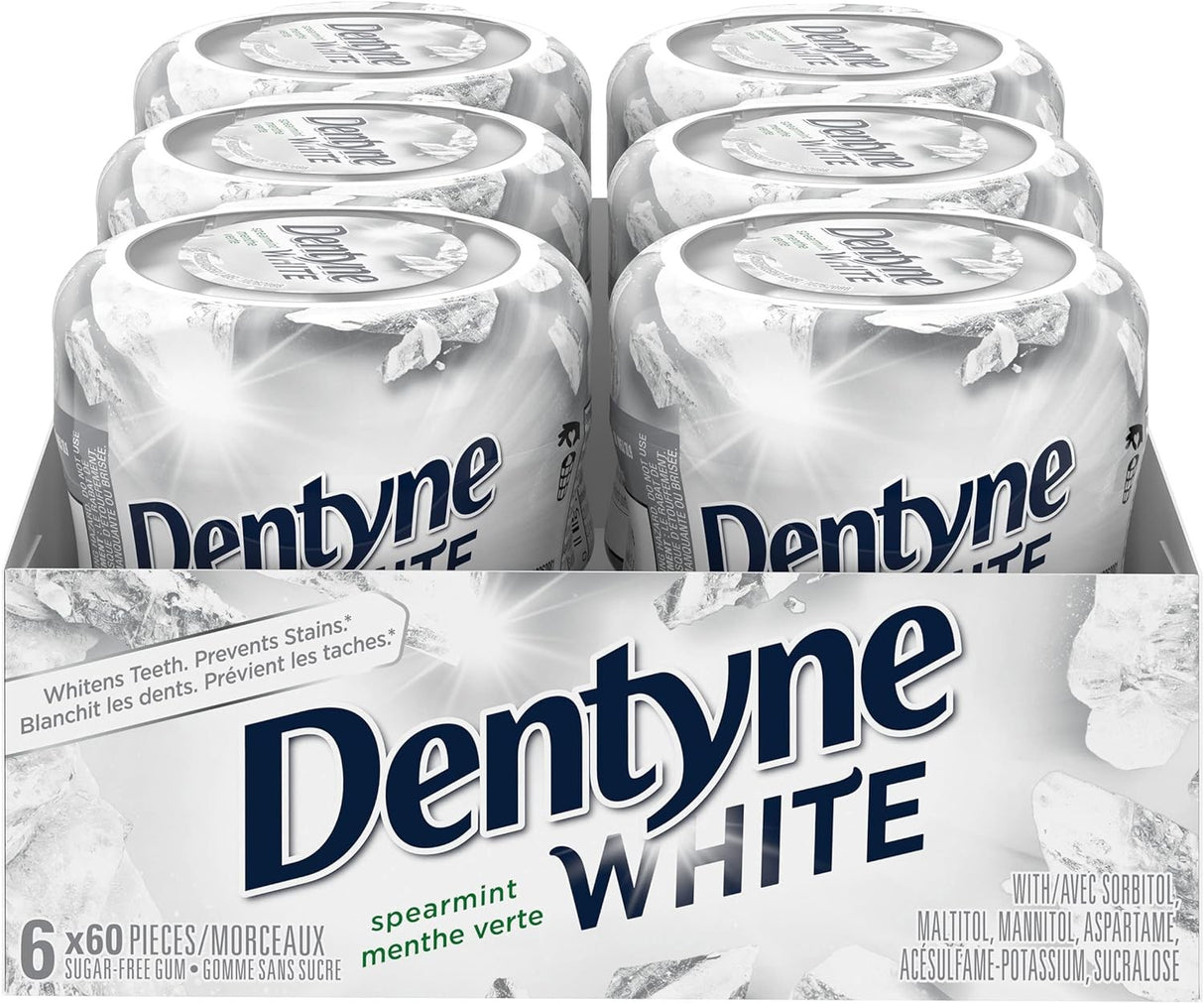 Chicles White Spearmint Dentyne 6 pack x 60 un