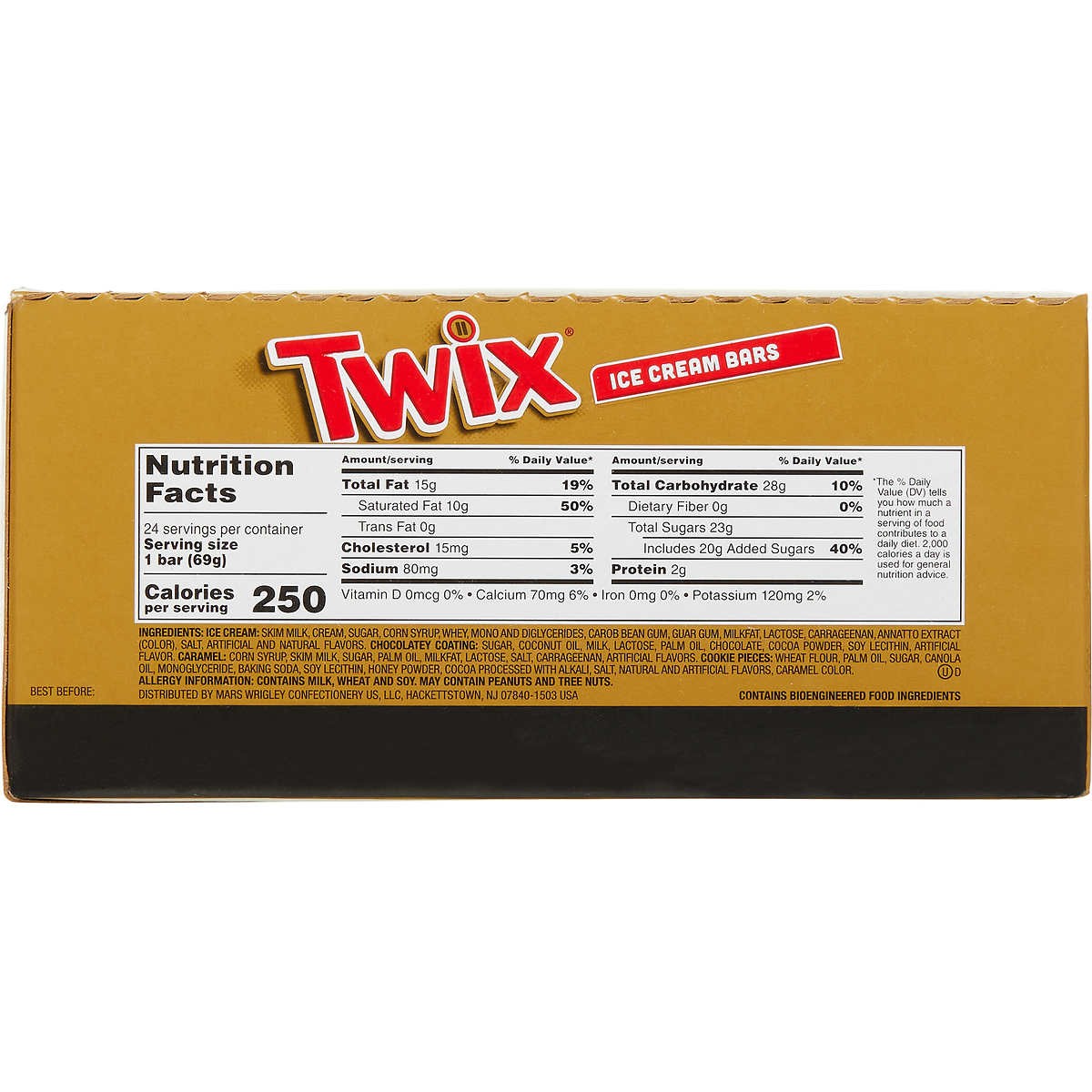 Barras Helado Twix Mars 24 un x 89 ml