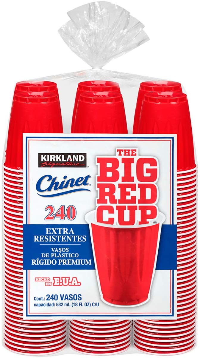 Vasos Plásticos Big Red Cup Chinet Kirkland 240 un