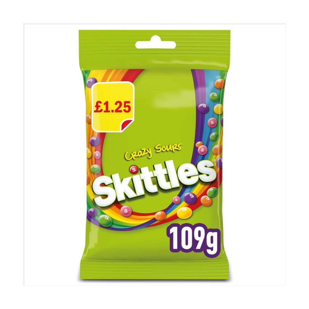 Masticables Crazy Sours Skittles 109 g