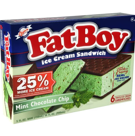 Sandwich Helado Menta Chip FatBoy 6 x 148 ml