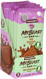 Barritas Mr. Beast Chocolate Leche Feastables 10 un x 60 g