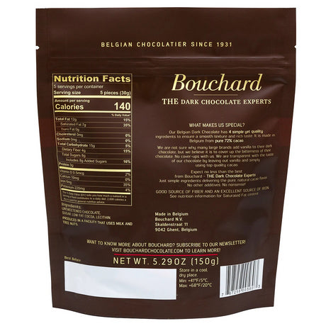 Chocolates Belgas Negro 72 Bouchard 150 g