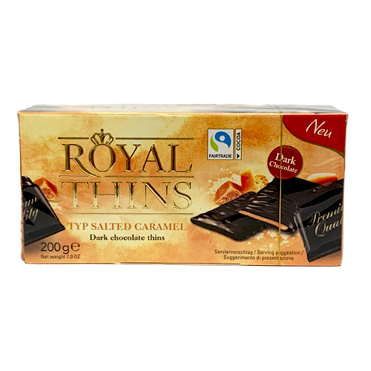 Chocolate Royal Thins Caramelo Sal de Mar Halloren 200 g