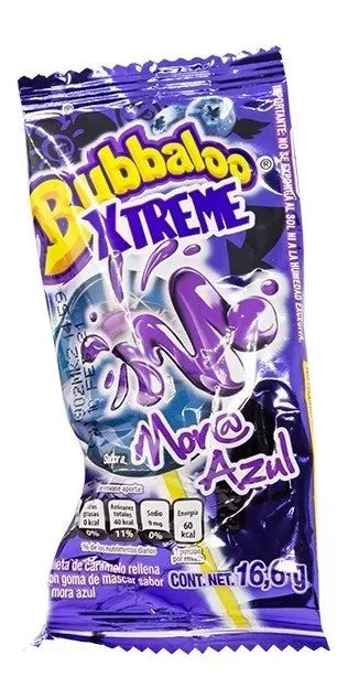 Chupete Xtreme con Chicle Mora Bubbaloo 16 g