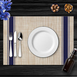 Set 6 Individuales Stripe Collection Beige Blue Home Logics 6 un