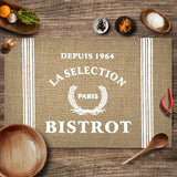 Set 6 Individuales Bistrot Collection Beige White Home Logics 6 un