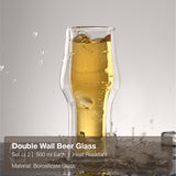 Vaso Cerveza Double Wall Glass 500 ml Aramoro 2 un