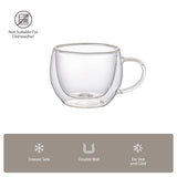 Taza Double Wall Glass 80 ml Aramoro 6 un