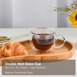 Taza Double Wall Glass 80 ml Aramoro 6 un