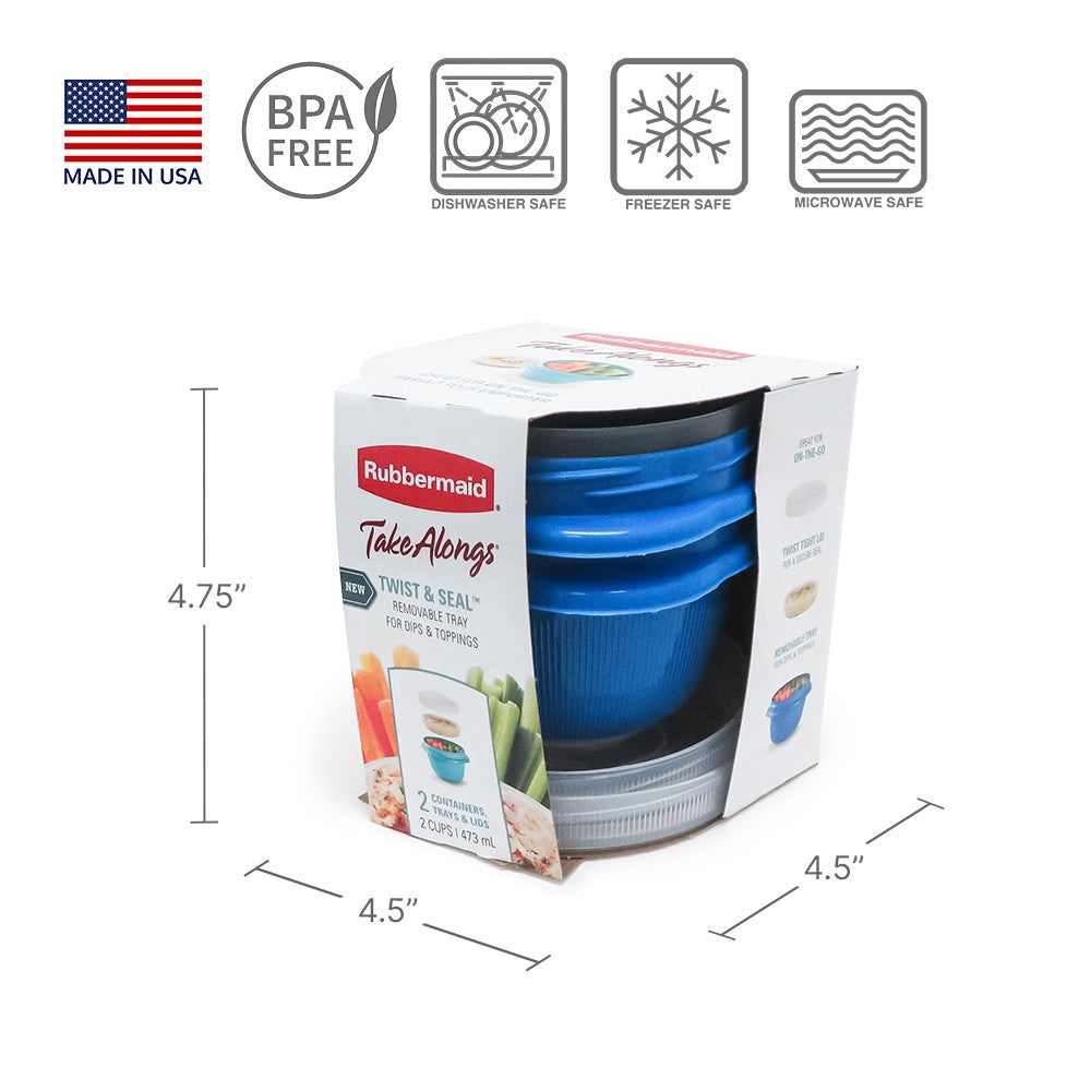 Set 2 Contenedores Take Along Tapa Twist&Seal Rubbermaid 1 un