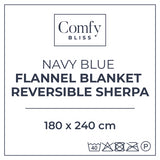 Manta Sherpa Reversible Navy Blue Comfy Bliss 1 un